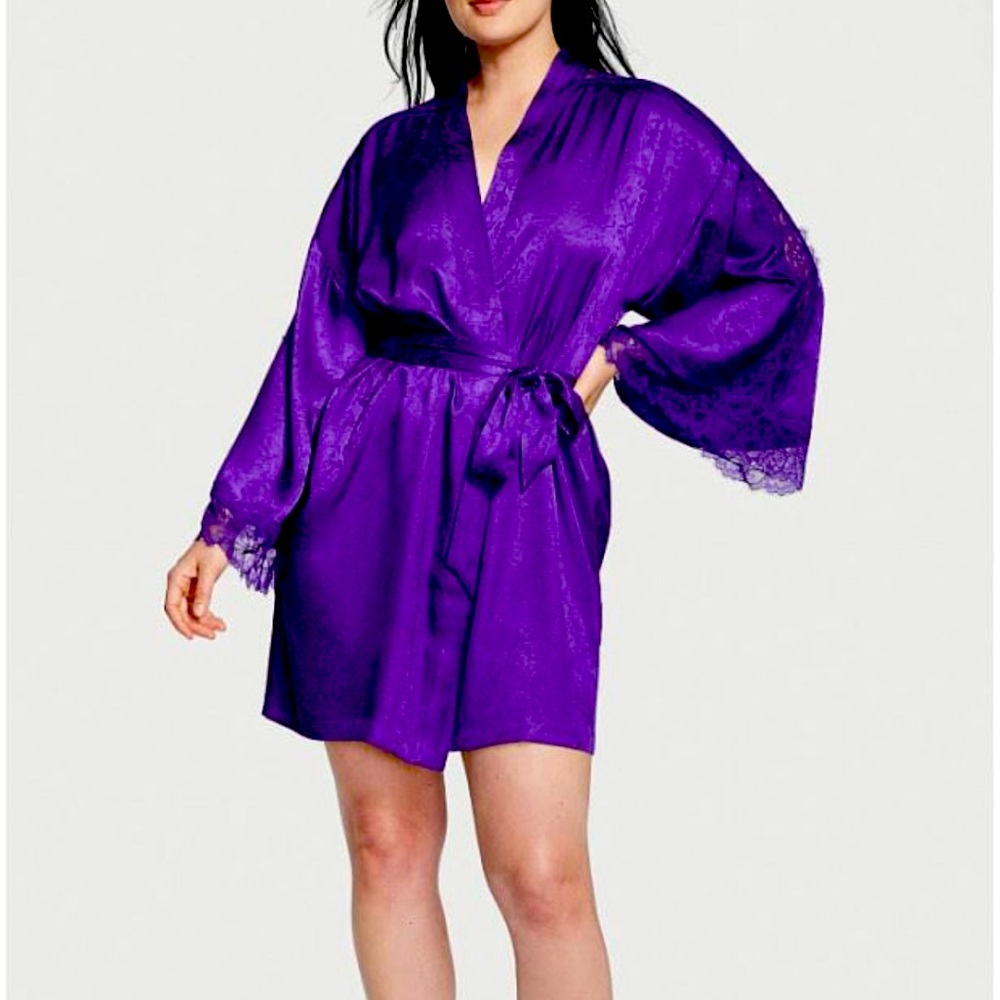 Victoria’s Secret purple lace rope short silk